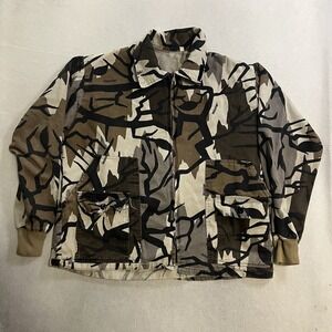 Vintage Predator Camouflage Jacket Men's Large Bomber Cotton Canvas Full Zip 90s